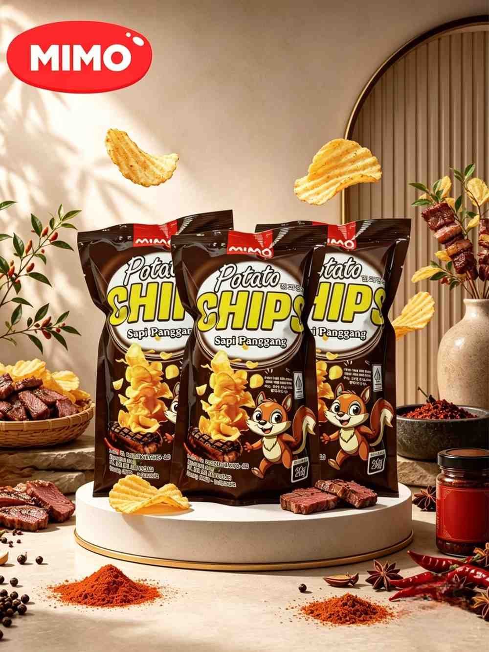 POTATO CHIPS BBQ ( 6x10x28gr )
