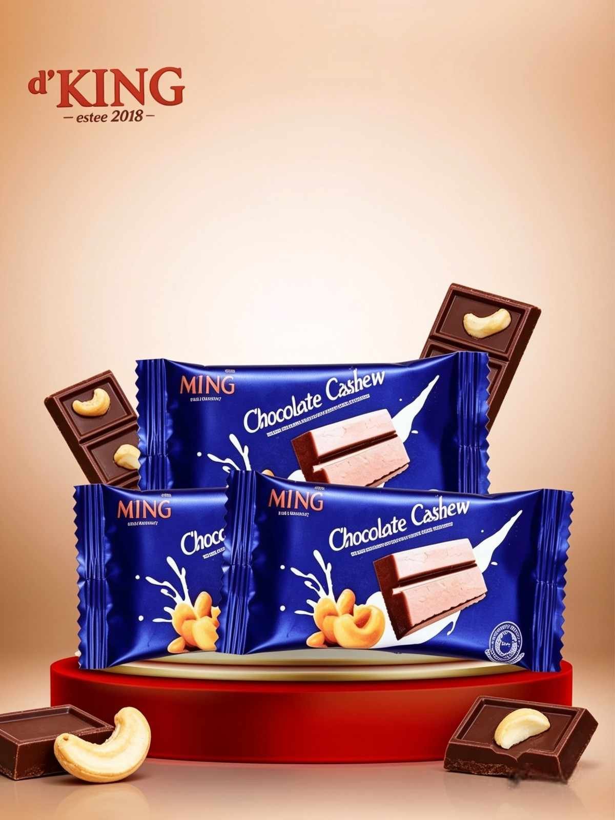 D'KING CHOCOLATE CASHEW ( 4x20x10gr )