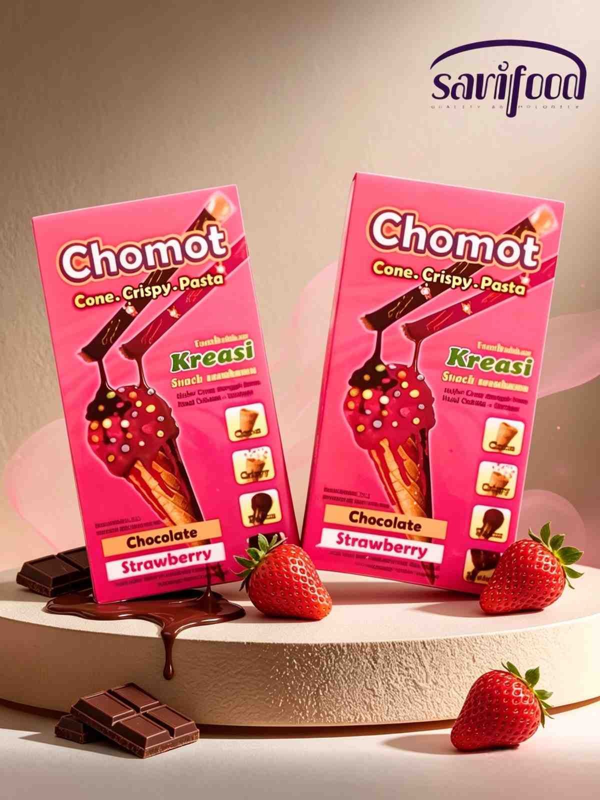 COMOT ICE CONE CHOCOLATE STRAWBERRY ( 4 x10x18gr )