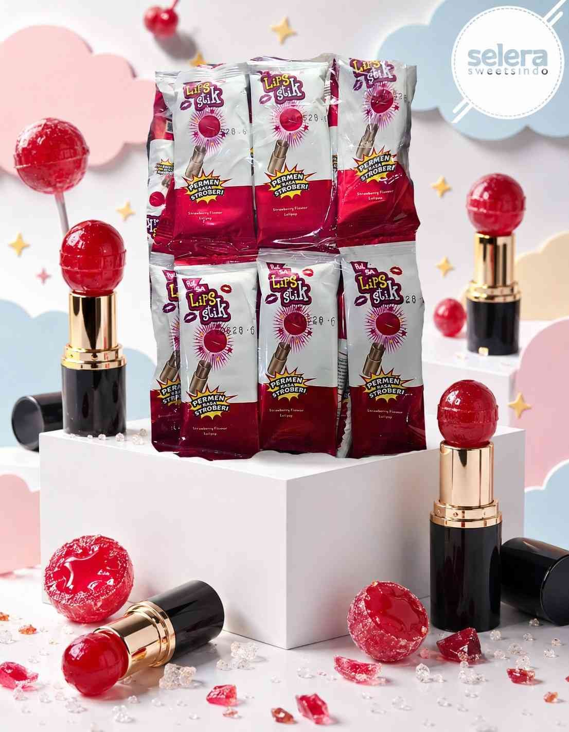 PIMPOM PULSA LIPSTIK ( 8x30x10gr )