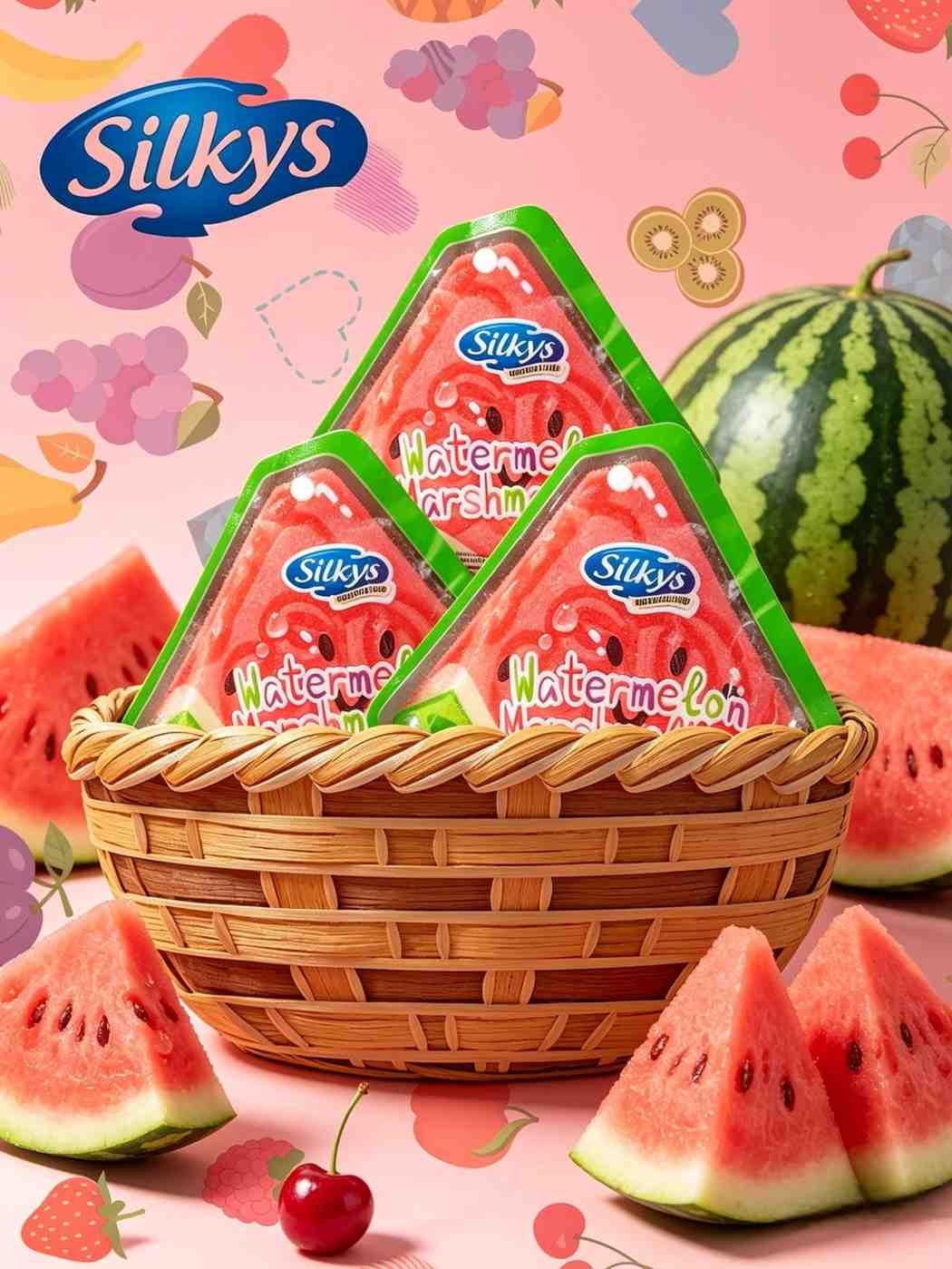 SILKYS ASSORTED WATERMELON MARSHMALLOW ( 12x10x12gr )