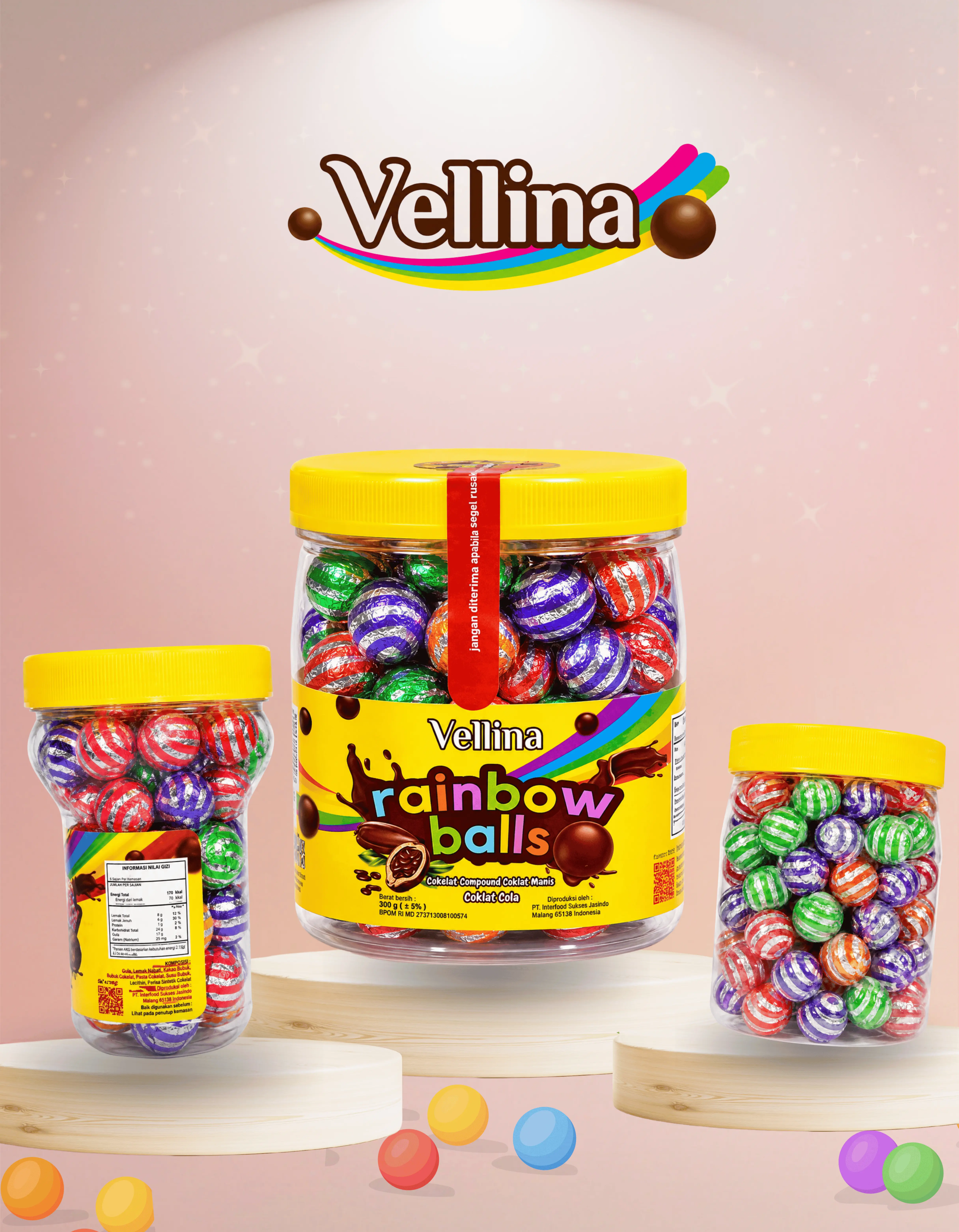 VELLINA CHOCOLATE BALL JAR ( 12x75x300gr )